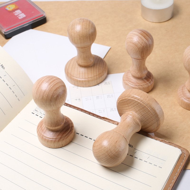 Rubber Stamp Handles Wood Round Blank Wooden Stamp Handle