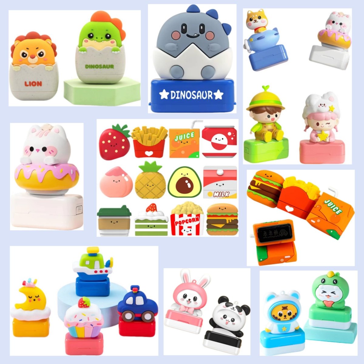 Water World Flash Stamp Children's Animal Kids Tamps Cartoon Cute Name Clothes Signature Toy Name Stamp for Clothing Kids