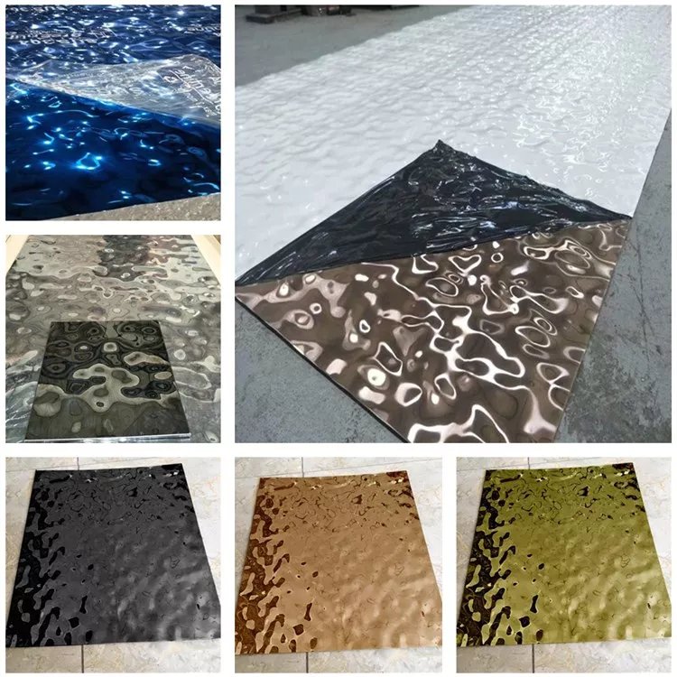 Grade 201304 316 Decorative Stainless Steel Sheet Stamped/Water Ripple Effect for Ceiling Decoration