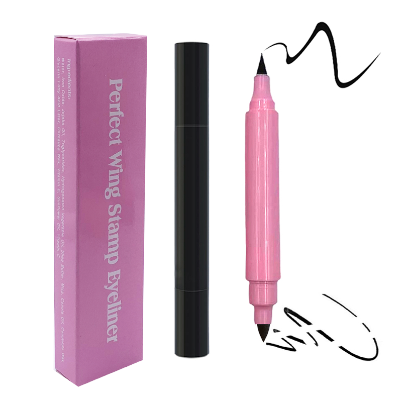 New Cat Eye Eyeliner 3 in 1 Double-headed Stamps Cosmetic Flick Stick Wing Tip Stamp Eyeliner Eraser Pen Private Label Liquid
