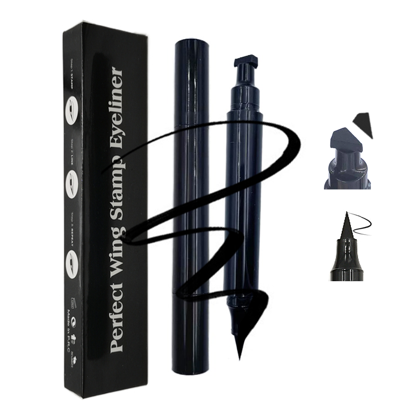 New Cat Eye Eyeliner 3 in 1 Double-headed Stamps Cosmetic Flick Stick Wing Tip Stamp Eyeliner Eraser Pen Private Label Liquid
