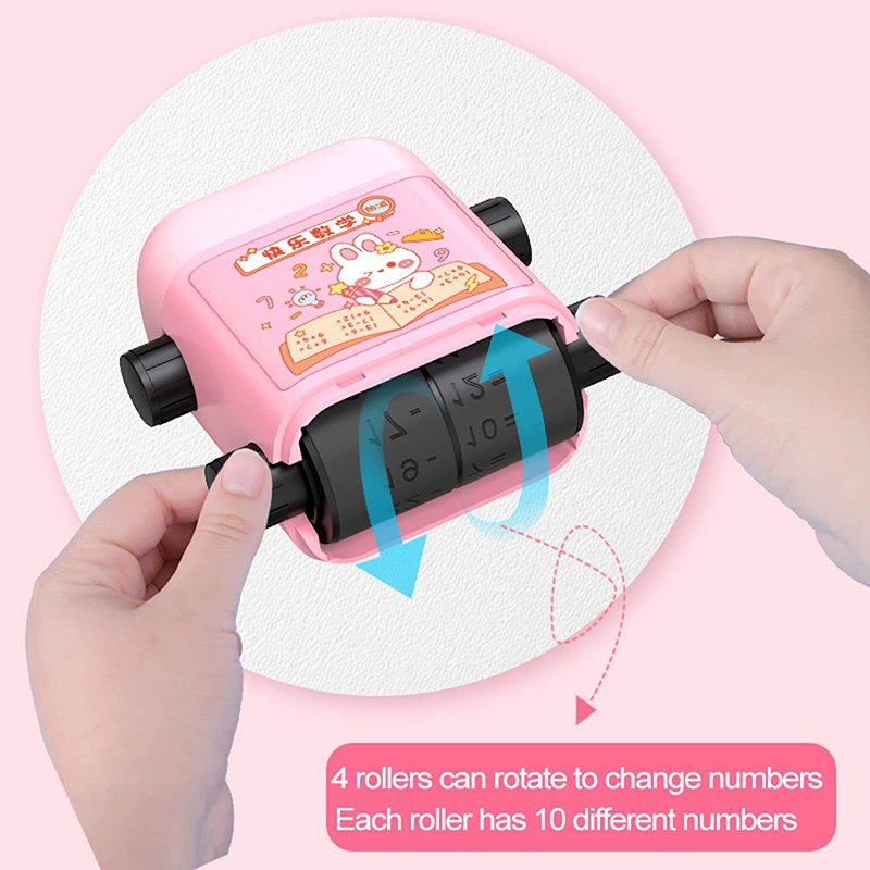 2023 hot sale 2 in 1 Teaching Stamps Roller for Kids, Teaching Addition and Subtraction Number Rolling Stamps for math education