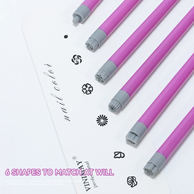 Vinimay Handmade Nail Stamps Set Easy-to-Use Art Stamp Pen for Nail Art New Style with Silicone Material