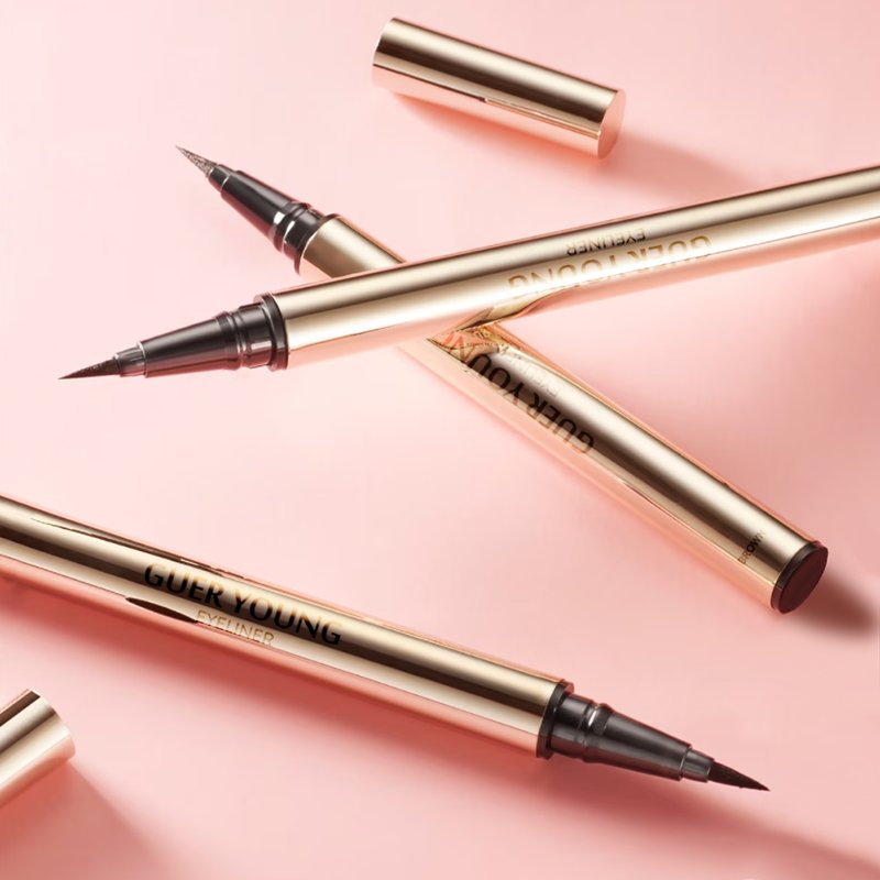 Low moq waterproof private label long lasting eye liner pencil makeup cruelty free vegan black liquid eyeliner