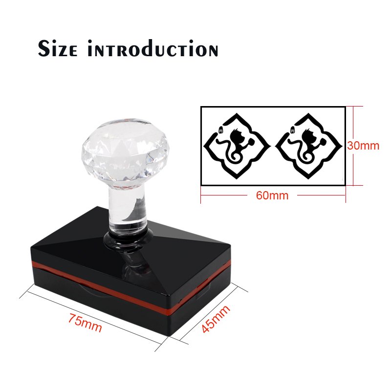 Wholesale office Stamp Hot Sale Crystal Handle Personalized Logo Blank HY Flash Office Stamps