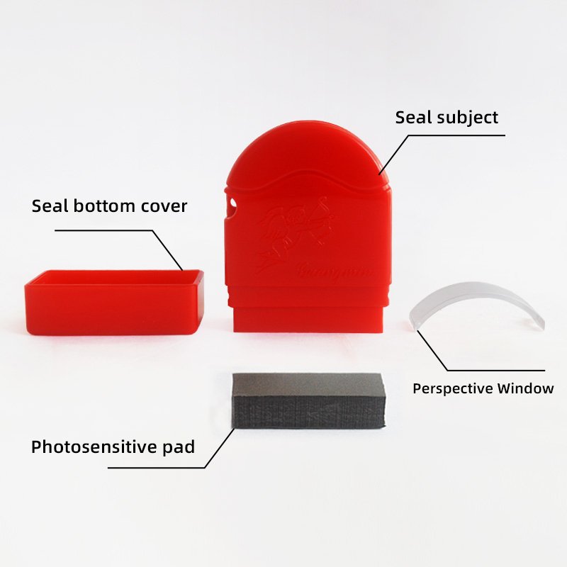 HX1128 Self-Inking Stamp Circular Imprint Plastic Ink Pad for Office Use