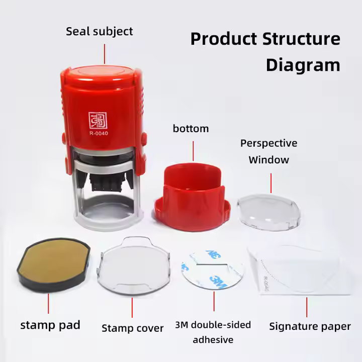 Custom Oem Stationery Office Stamp Stamp Round Self Dyeing Stamp