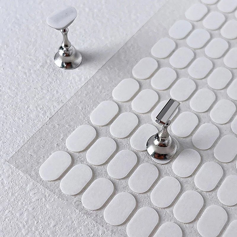 100 Pcs Press On Double Side Jelly Tape Nails Glue Free Self-Adhesive Clear Stickers Manicure Art Display Stand Tabs