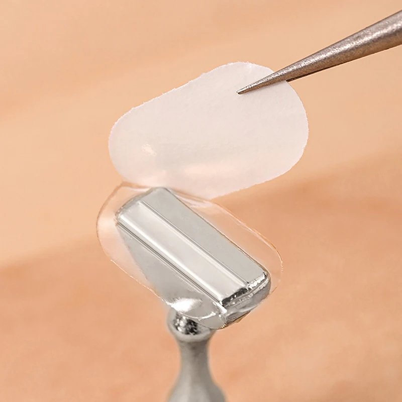 100 Pcs Press On Double Side Jelly Tape Nails Glue Free Self-Adhesive Clear Stickers Manicure Art Display Stand Tabs