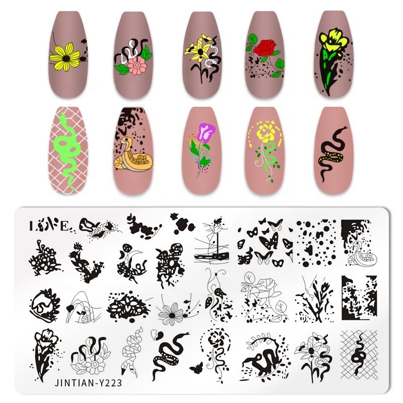 Custom Stainless Steel nail Stamp Plate Tool Image Kit Template Oem Polish Nail Art Stamping Plates