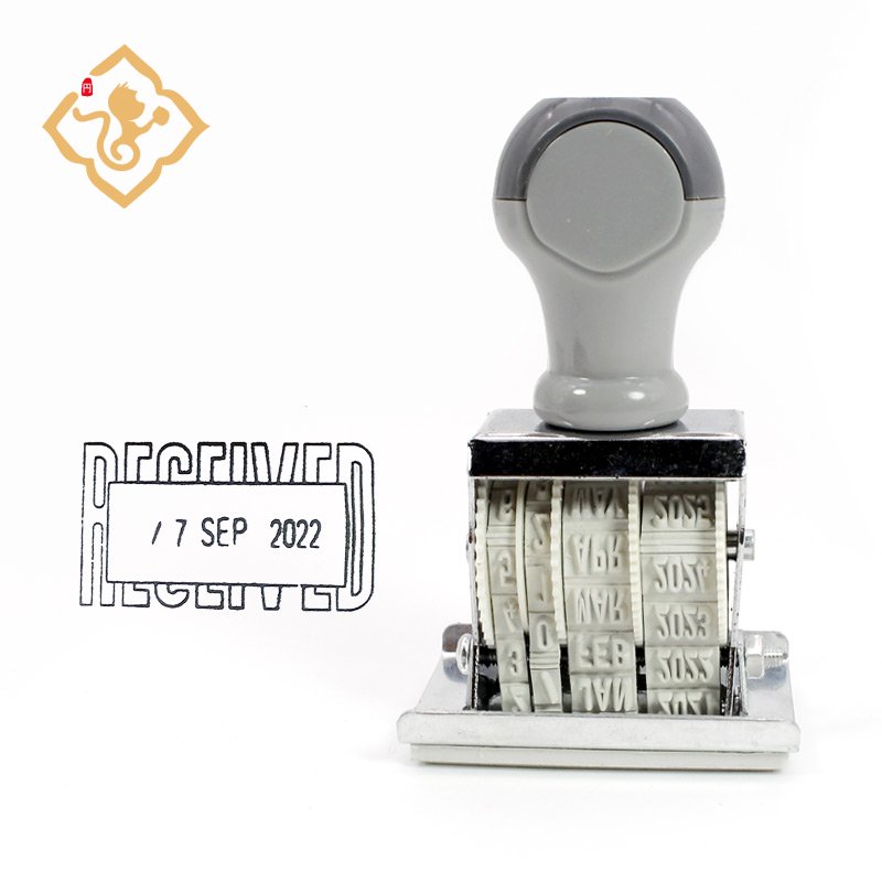 Custom adjustable manual portable years month day roller rubber date stamp number date stamp