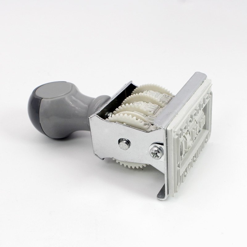 Custom adjustable manual portable years month day roller rubber date stamp number date stamp