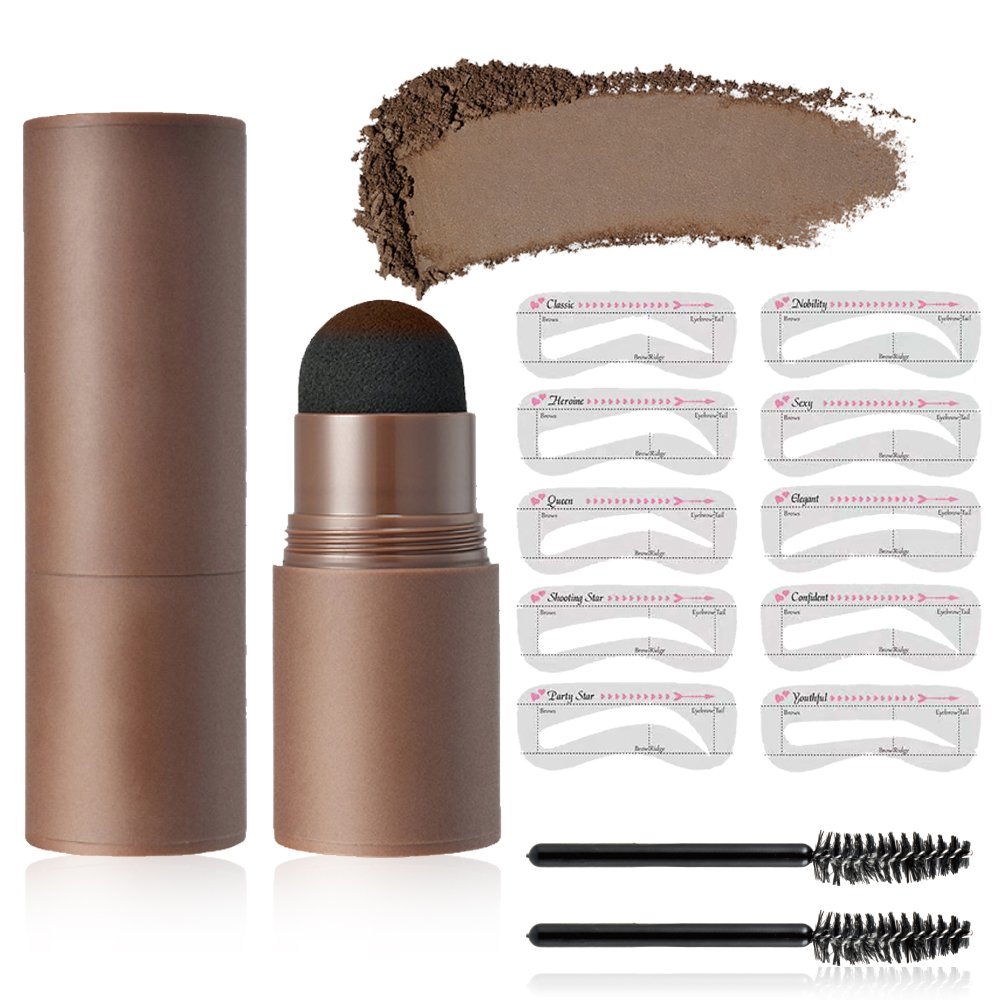 Double End Vegan Brow Powder Stencil Set Cruelty Free Eyebrow Powder Stamp Stencils Kit Private Label Eyebrow Powder