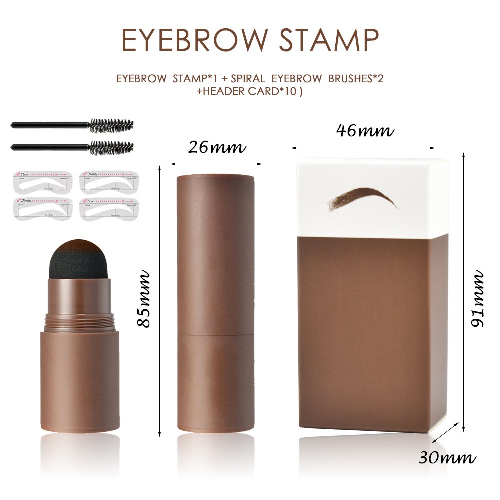 Double End Vegan Brow Powder Stencil Set Cruelty Free Eyebrow Powder Stamp Stencils Kit Private Label Eyebrow Powder