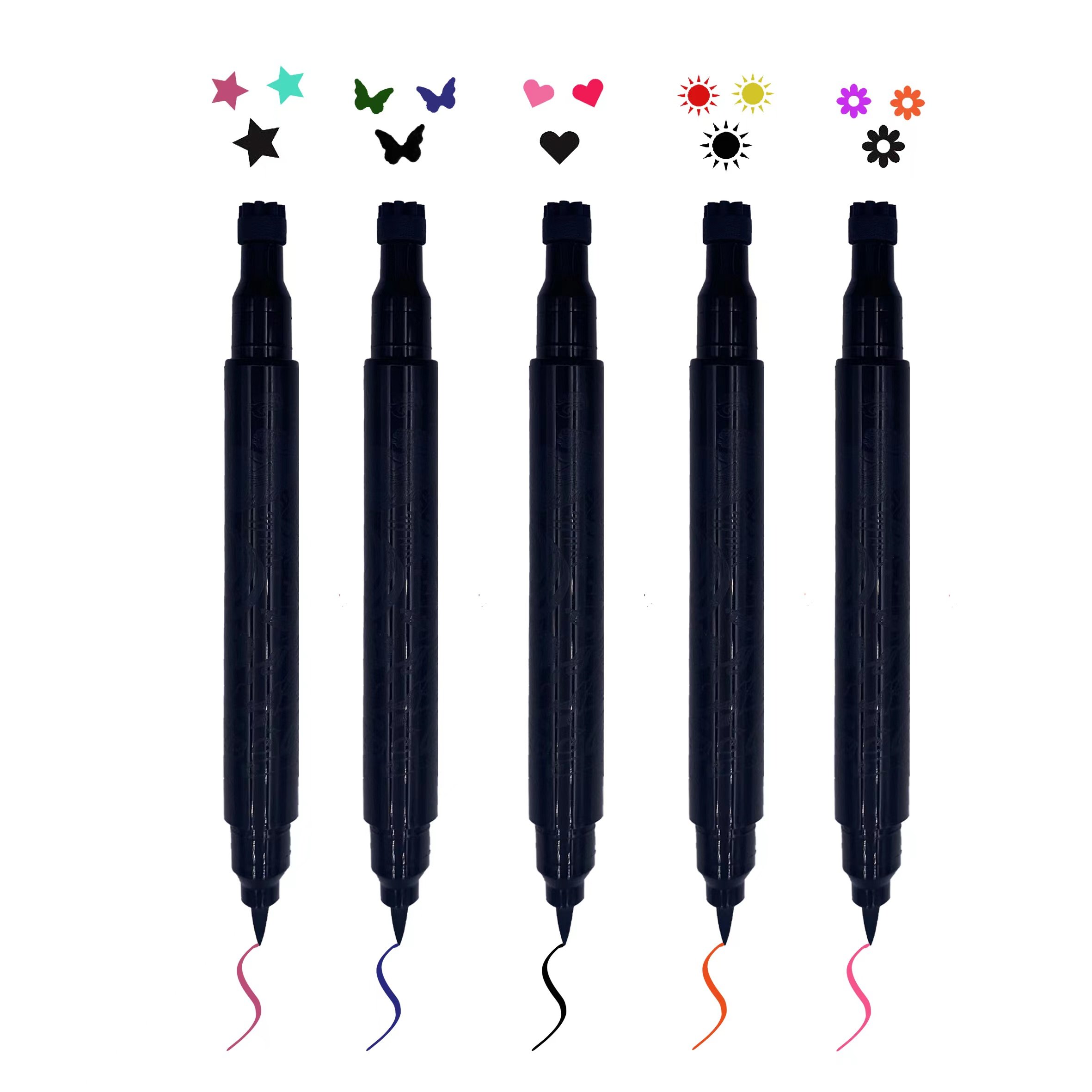 Waterproof Eyeliner Black Winged Liquid Eye Liner Private Label Custom Logo Eyeliner Pen with Stamp