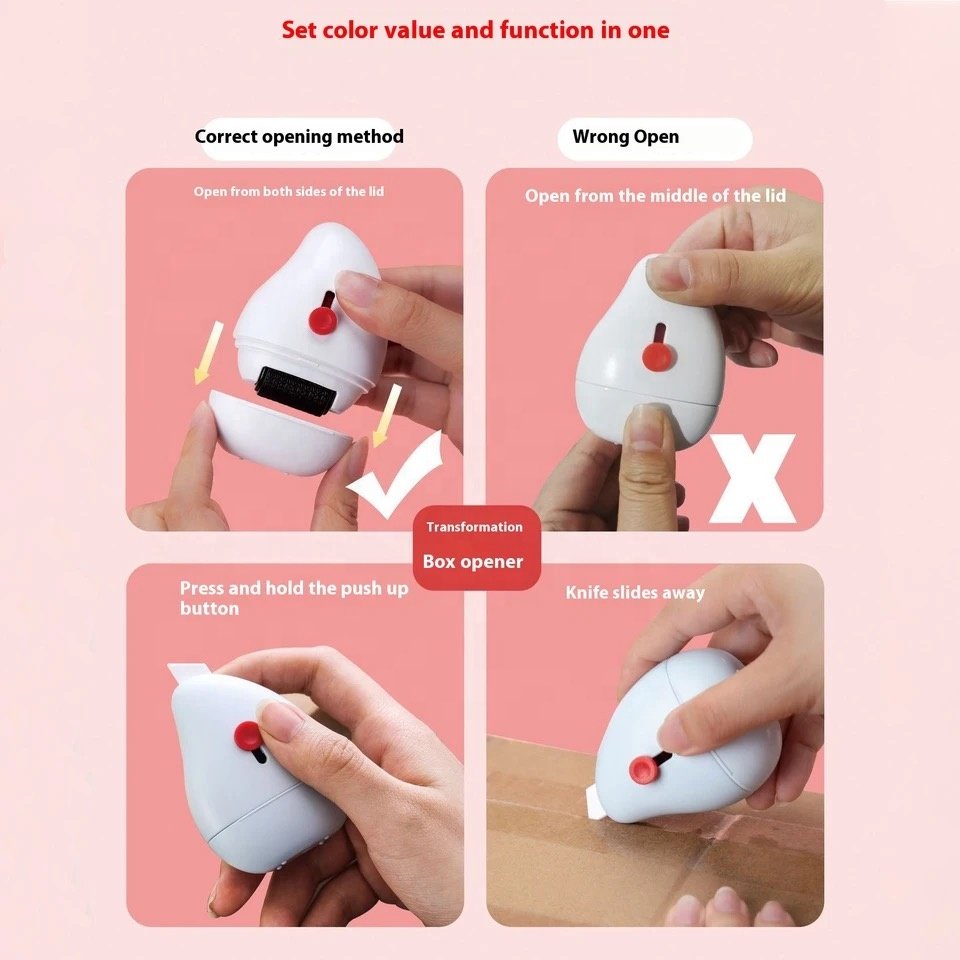 Theft protection self-inking roller stamp for privacy confidential data guard with knife