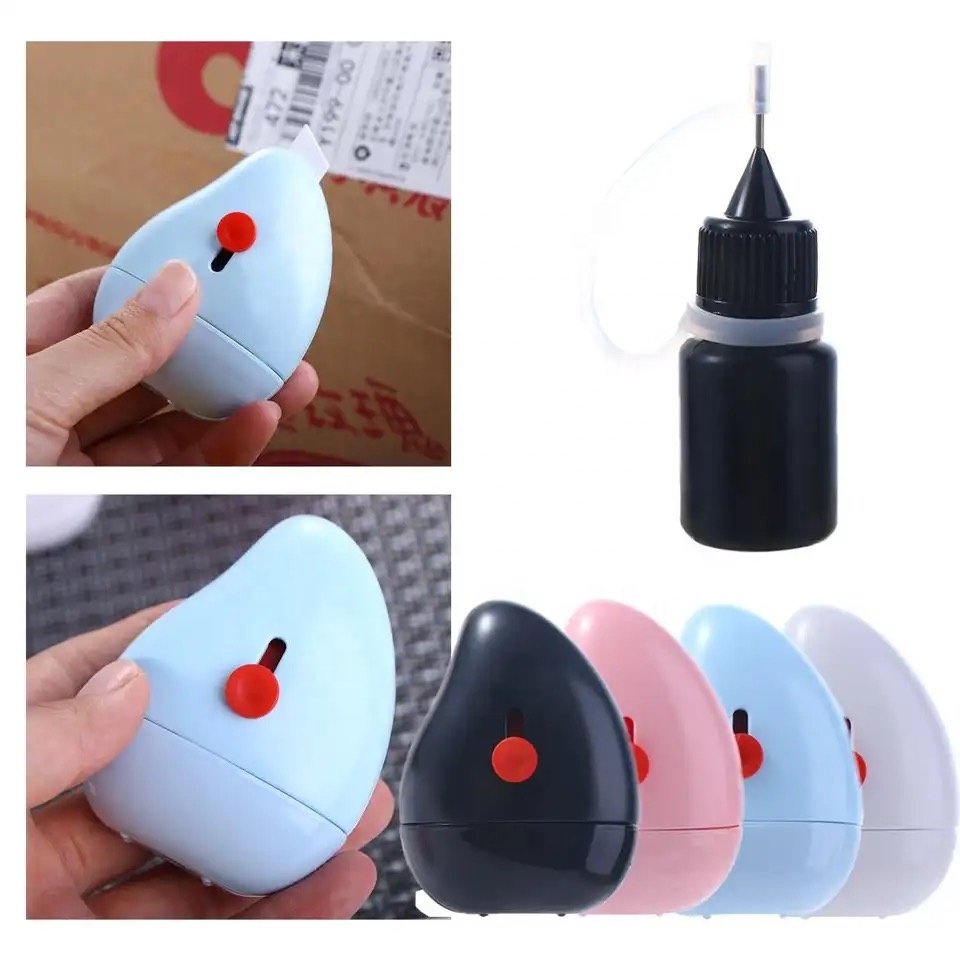 Theft protection self-inking roller stamp for privacy confidential data guard with knife