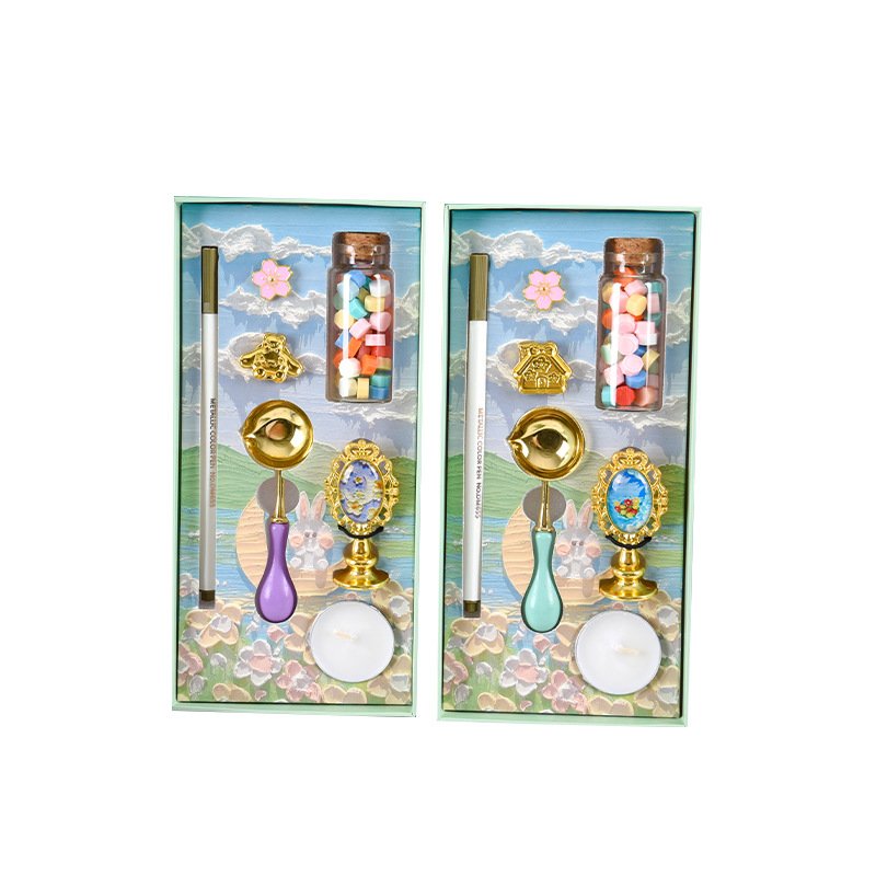 Stamp Seals Initials Sealing Wooden Handle Spoon Stickers Set Logo Design Machinr Seal Wax Stick
