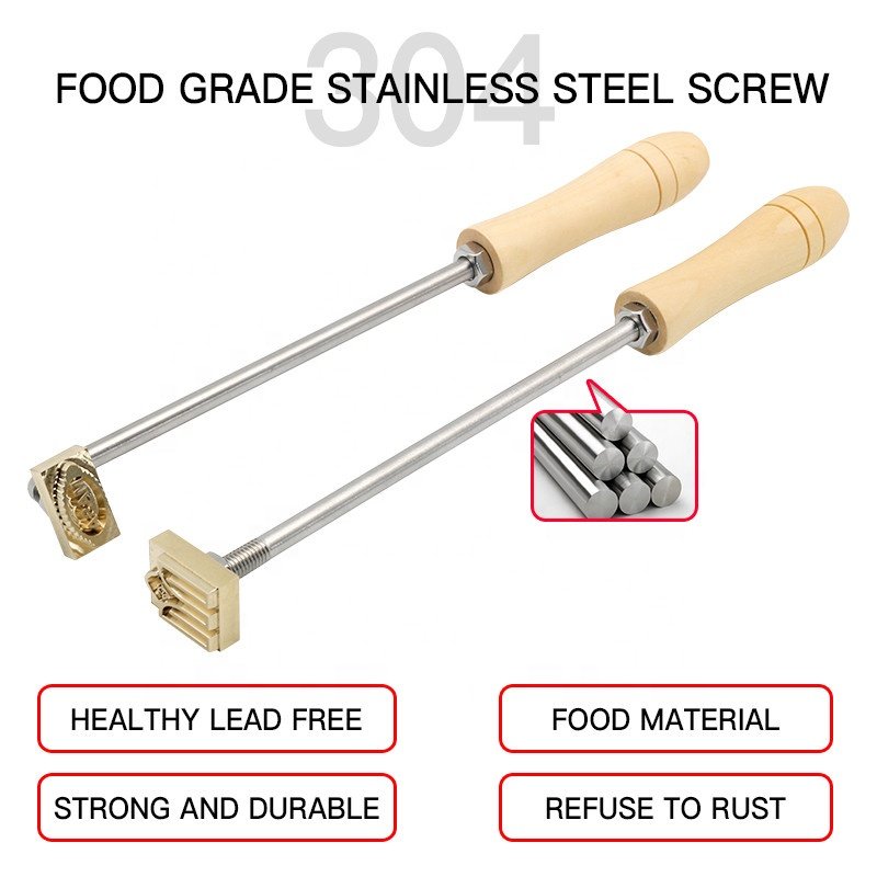 30cm Brand Stick For Burning Mold Stamp On Cake Cookie Sweets iron Brass Mold Burning Handle