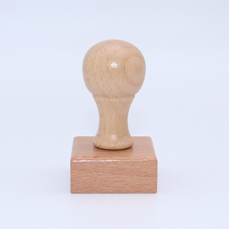 Office Supplies Customizable Pattern Text Creative Wooden Seal Round Wood Handle Blank Wooden Stamp