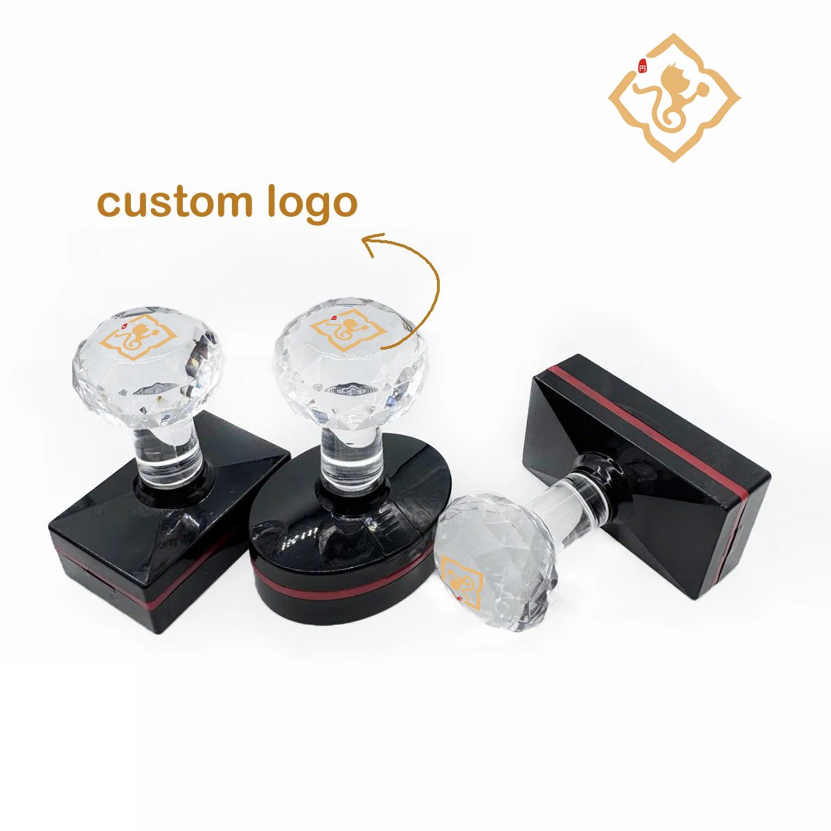 Wholesale flash stamp custom logo embossing rubber office business flash stamp