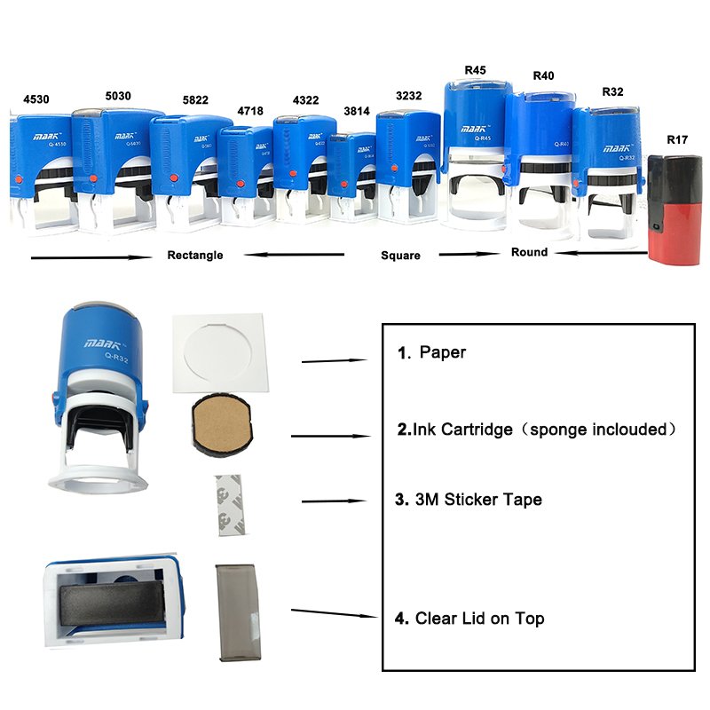 Top Seller New Model High Quality Auto Montures Cachets DIY Blank Self Inking Laser Rubber Stamp