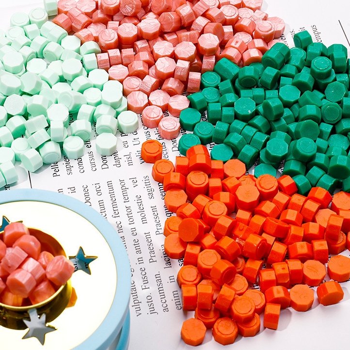 Octagon Sealing Stamp Retro Wax Seal Colored Wax Beads Wax Seal Beads For Envelope Letter Wedding Invitation DIY Decoration