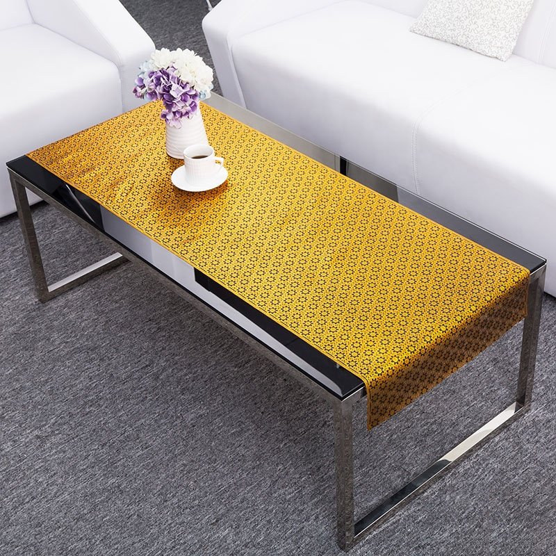 New Arrival 50CM*20M Black Stamp Golden PVC Waterproof Table Cloths For Events