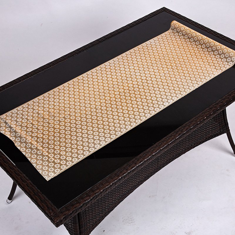New Arrival 50CM*20M Black Stamp Golden PVC Waterproof Table Cloths For Events