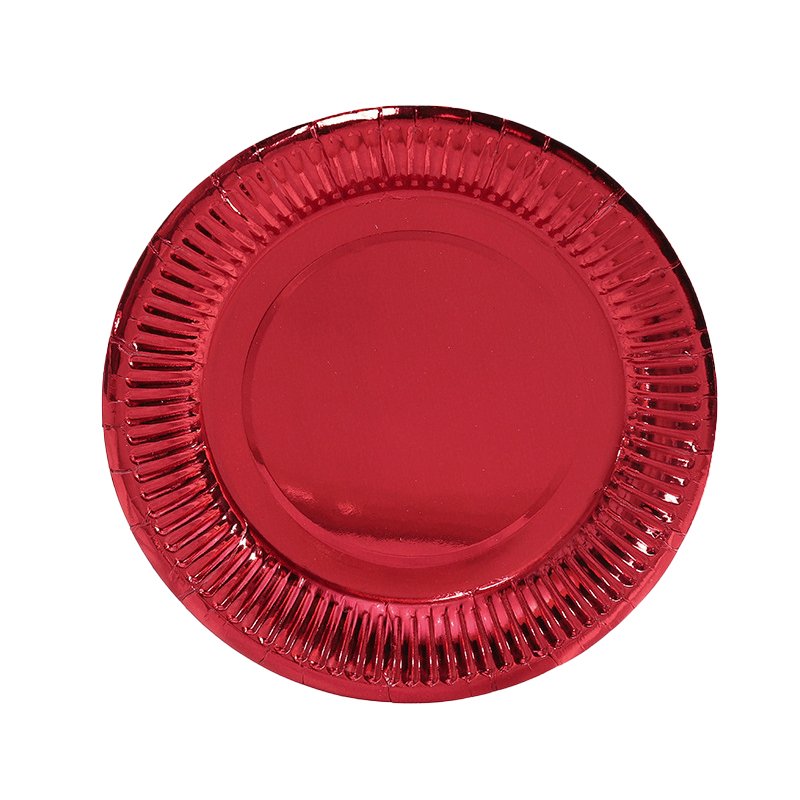 new product 7 Inch White Paper Plates , gold stamp Paper Plates, Everyday Disposable Dessert Plates 6" Paper Plate Bulk