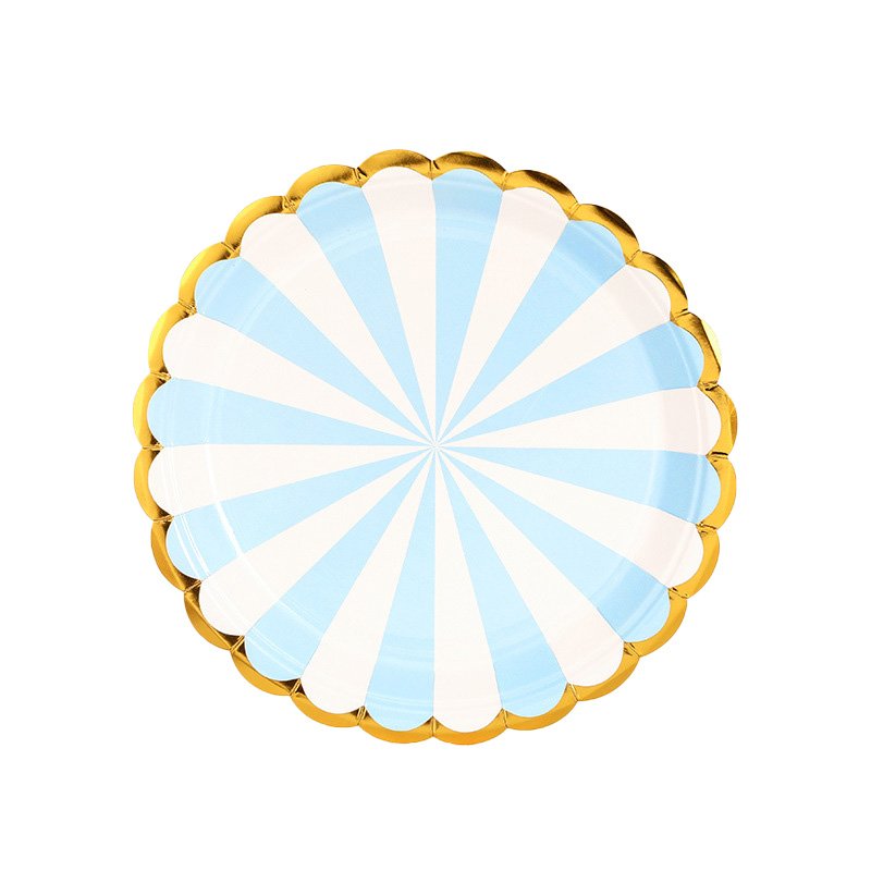 new product 7 Inch White Paper Plates , gold stamp Paper Plates, Everyday Disposable Dessert Plates 6" Paper Plate Bulk