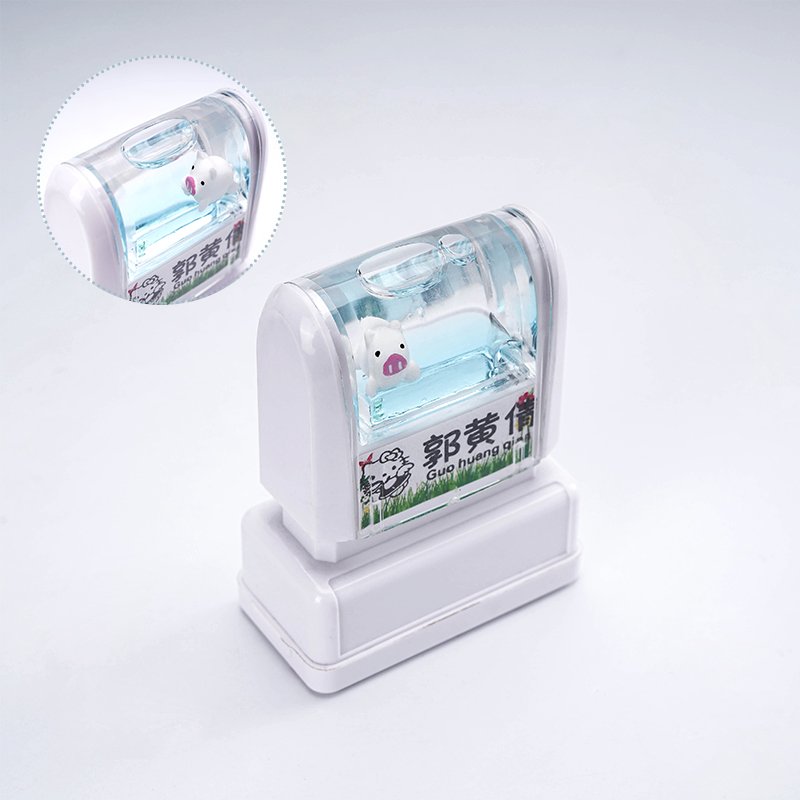 Custom lovely funny doll clothes pink white grey name seal rectangle clothing photosensitive flash stamp