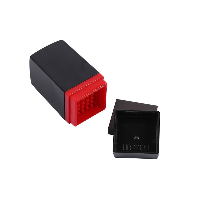 Hot sale black and grey color 20*20mm flash stamp case box flash stamp flash stamp handle rectangle with 7mm thick pad