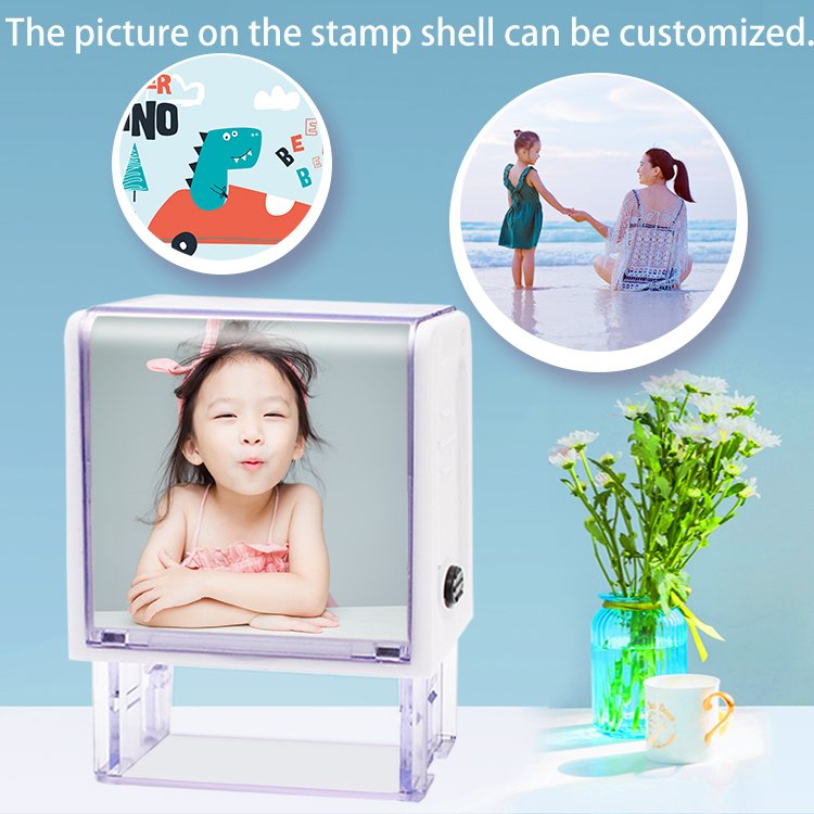 personalized photo printing kids clothing name stamp sello kids rubber flash clothes name stamp