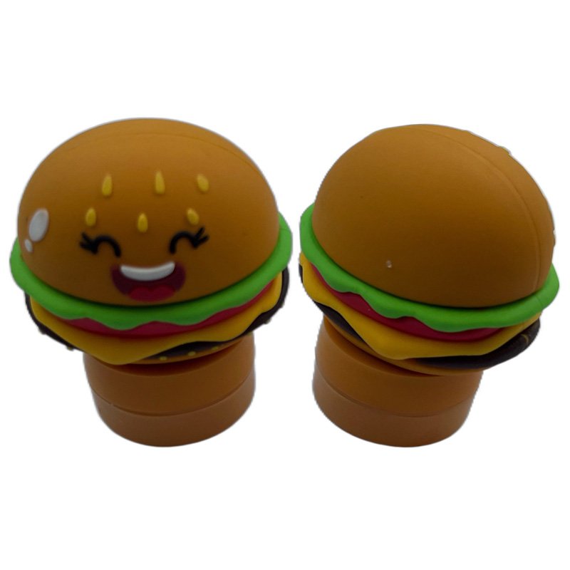 Self-Inking Cute 3D Fast food Hamburger French Fries Kids Toy Rubber Stamps For Children