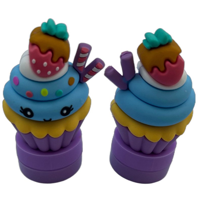 Self-Inking Cute 3D Fast food Hamburger French Fries Kids Toy Rubber Stamps For Children