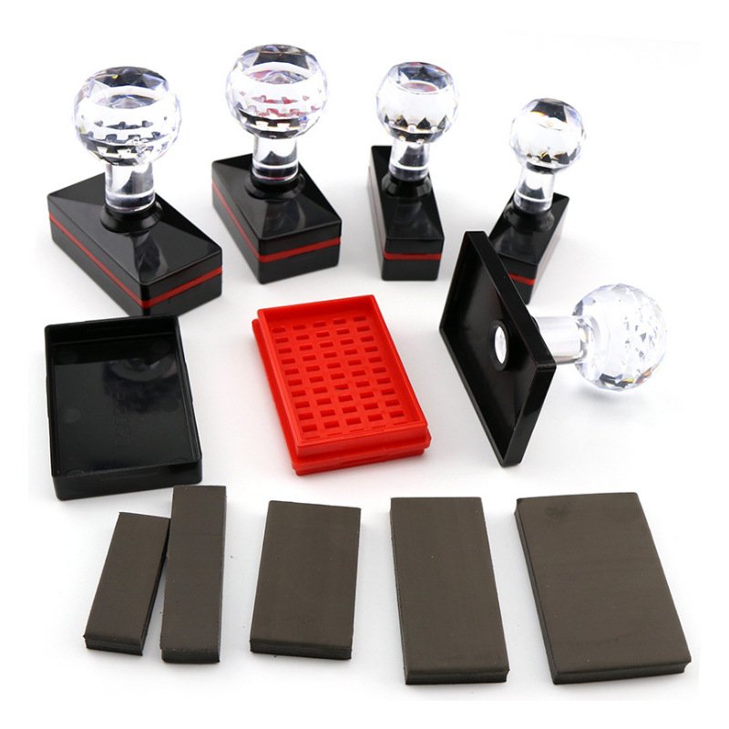 HB Series Custom Multiple Sizes Pre Inked Crystal Handle Photosensitive Teacher Stamp Office Flash Stamps