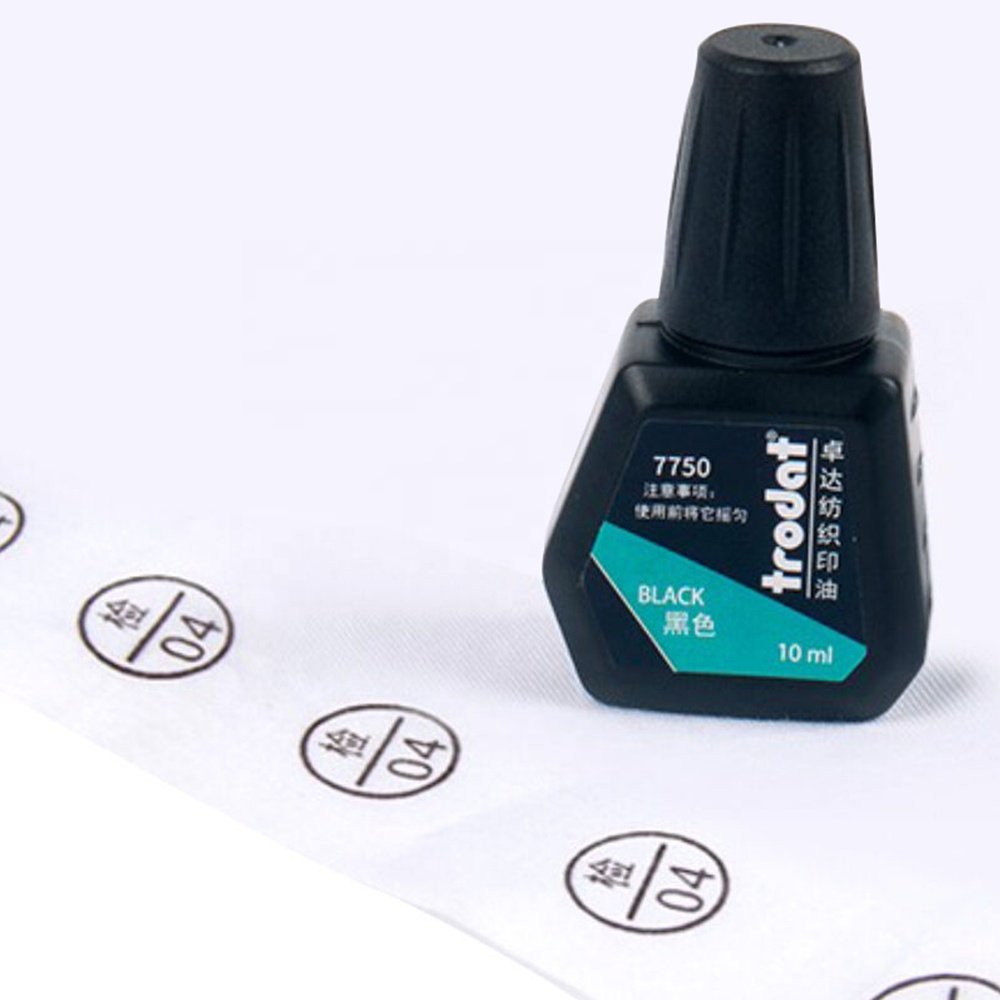 Premium oil base black trodat self inking stamp ink fabric clothing garments 10ml 1kg