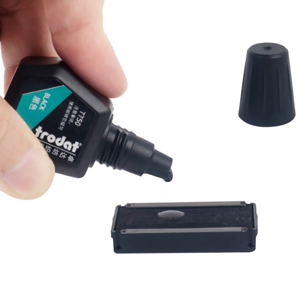 Premium oil base black trodat self inking stamp ink fabric clothing garments 10ml 1kg