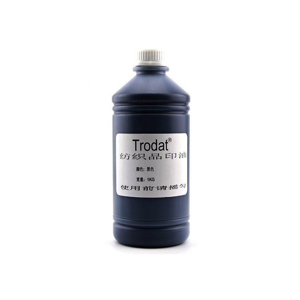Premium oil base black trodat self inking stamp ink fabric clothing garments 10ml 1kg