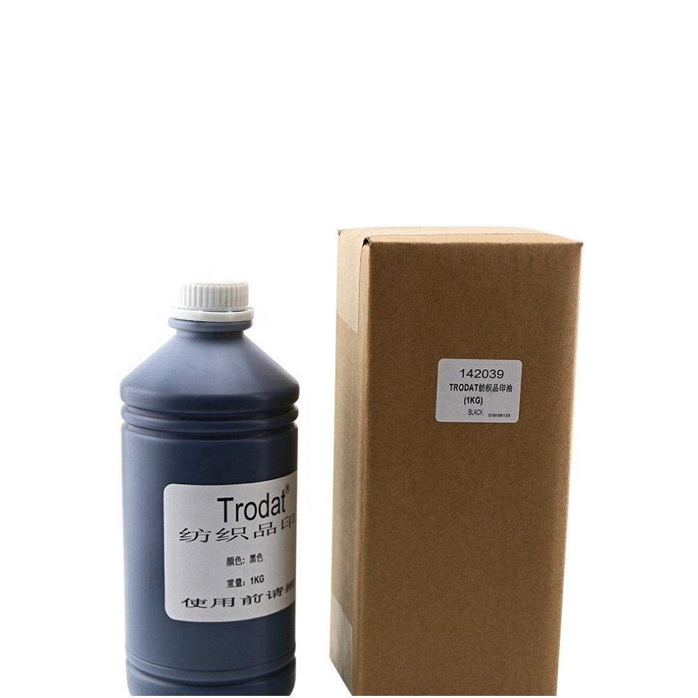 Premium oil base black trodat self inking stamp ink fabric clothing garments 10ml 1kg