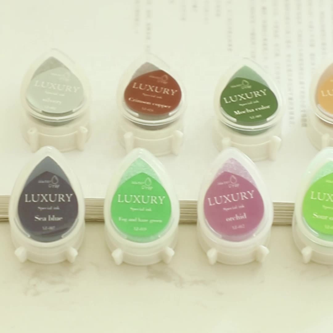 24 Colors Stamp Ink Pad for Wax Rubber Flash Wooden Stamps Multicolor Stamp Ink Sponge Pad