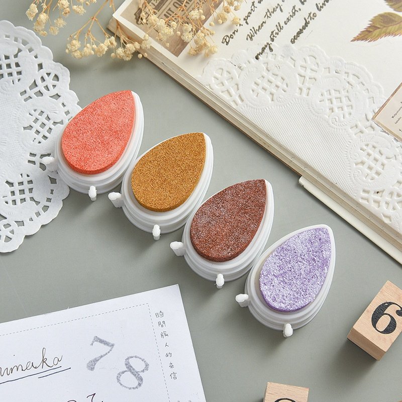 24 Colors Stamp Ink Pad for Wax Rubber Flash Wooden Stamps Multicolor Stamp Ink Sponge Pad