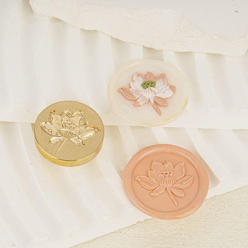 Best Price Summer Lotus Series Lotus Flower Gift DIY Handbooks Wax Seal Stamp Head