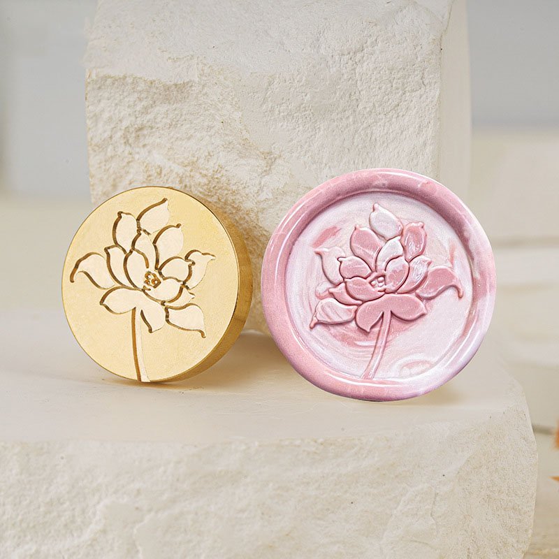 Best Price Summer Lotus Series Lotus Flower Gift DIY Handbooks Wax Seal Stamp Head