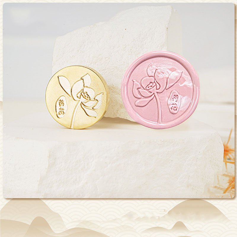 Best Price Summer Lotus Series Lotus Flower Gift DIY Handbooks Wax Seal Stamp Head