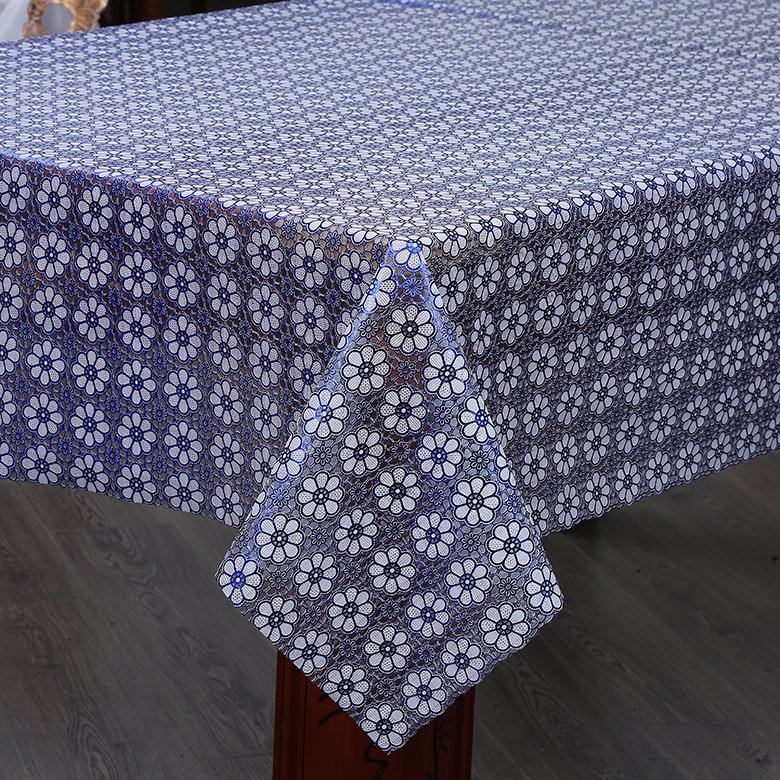 Factory manufacturer 1.37*20m silver-stamped pvc table cloth anti-slip water proof table cover