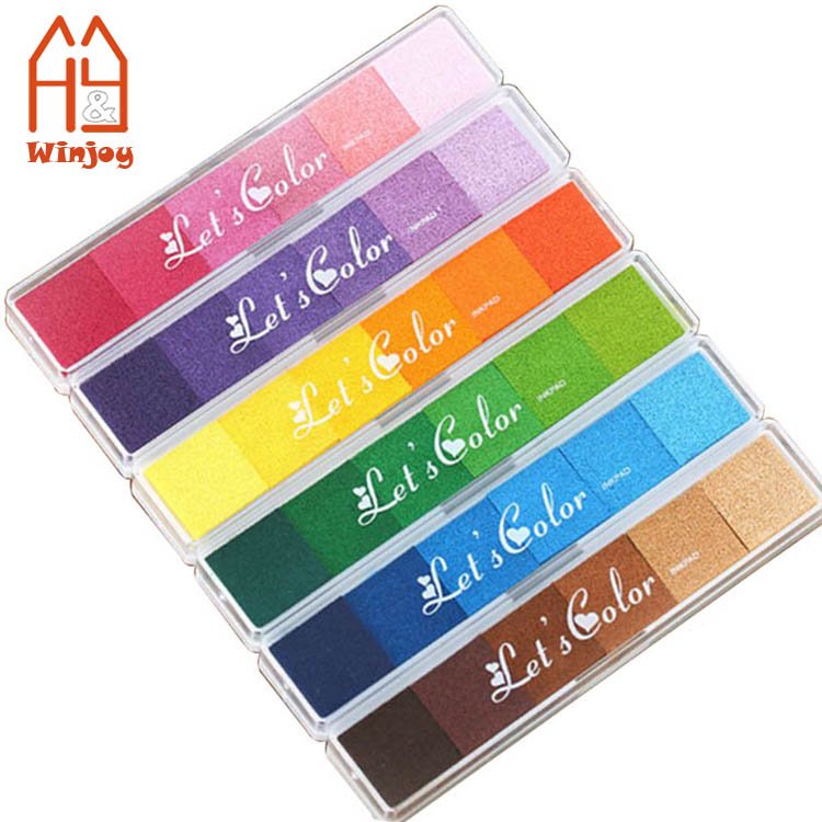 Colorful Home Seal Stamp Ink Pad Kids Scrapbooking Craft Inkpad for Decorating Long Lasting Fingerprint Ink Pad