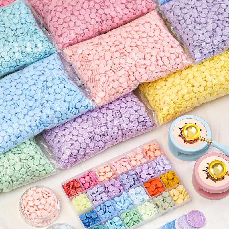 500g Sunflower Lacquer Wax Granules/Multiple Colors to Choose from/Stamp Set Sealing Wax Beads/Envelope Decoration/wholesale