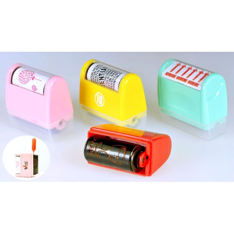 Wholesale Mini Plastic Security Rolling Code Confidential Seal Self Inking Privacy Stamp Identity Theft Protection Roller Stamp